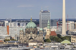 View over the capital, Berlin Cathedral with St