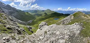 Category Mountain Landscapes Prints: View of the Casanna Pass and unnamed green mountain lake