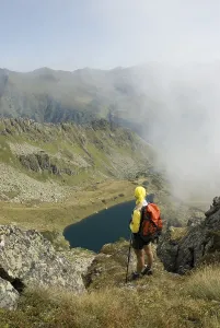 View of central Kaltenbachsee Lake located in the Schladminger Tauern Range