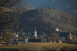 View of church towers of the city of Leoben