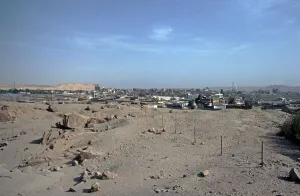 View over the city, Aswan, Nile Valley, Egypt, September 1989, vintage, retro, old, historical, Africa