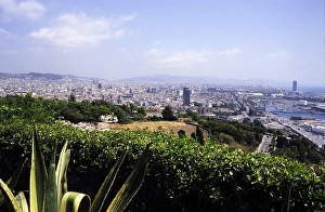 View over the city centre of Barcelona, Spain, 1999, Europe