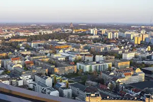 View of the city from the City Tower towards the University Hospital and the Monument to the Battle of the Nations