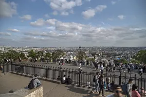 View of the city of Paris from the square in front of the Sacre-CRur Basilica