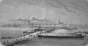 View of the city of Riga from the left bank of the Duena
