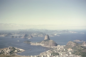 View over the city of Rio de Janeiro, Brazil, South America 1962 to the Sugar Loaf Mountain, South America