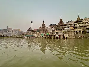 View of the city by the river in the calm morning light