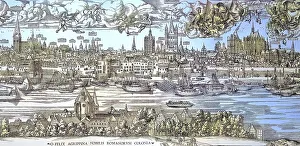 View of Cologne in 1531, on the right the construction site of Cologne Cathedral