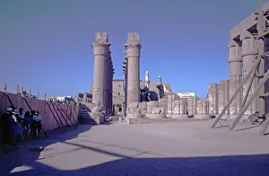 View from the colonnaded courtyard of Amenophis III onto the colonnade