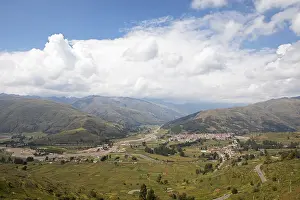 View of the Combapata district and the Rio Vilcanota in the Andean highlands