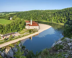 View of the Danube and Weltenburg Abbey at the Danube Breakthrough