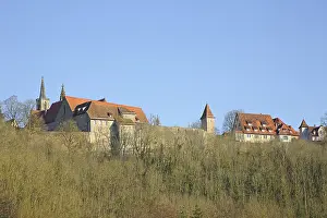 View of Dominican monastery with historic town wall and beggar bailiff's defence tower