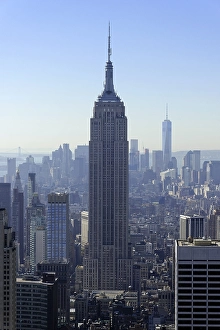 View of Downtown Manhattan and the Empire State Building as seen from Rockefeller Center