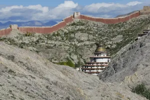 View from Dzong towards the Paelkhor Monastery Complex