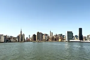 View of the east side of Manhattan from the ferry across the East River