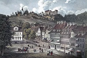 View of Eisenach, about 1850, historic cityscape