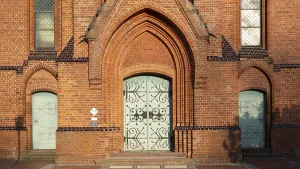View of the entrance area of a church