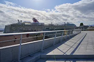 View from the event terrace More og Romsdal Art Centre to cruise ship