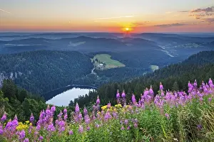 View from Feldberg mountain to lake Feldsee
