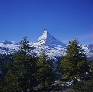 View over the Findelenalm above Zermatt to the Matterhorn