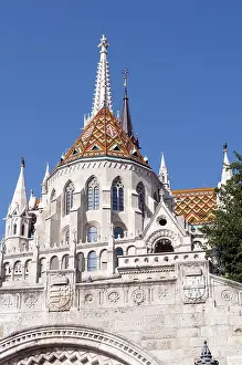 View of the Fisherman's Bastion in Budapest<br> View of the Fisherman's Bastion in Budapest