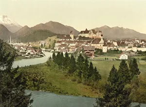 View of Fuessen in Bavaria, Historic