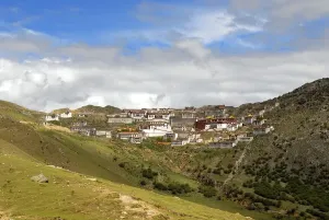 View of Ganden Monastery Tibet China