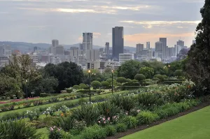 View from the gardens of the Union Buildings towards the city centre of Pretoria