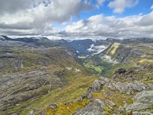 View to Geiranger from the pass road Dalsnibba
