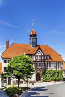 View of Gernrode Town Hall in the Harz Mountains