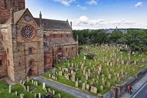 View of graveyard from above, St Magnus Cathedral