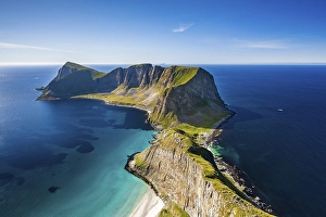 Category Mountain Landscapes Prints: View from Haheia or Haen mountain to mountains and coast