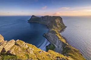 View from Haheia or Haen mountain to mountains and coast
