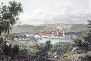 View of Hamelin, about 1830, historic cityscape
