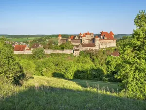 View of Harburg Castle in the evening light
