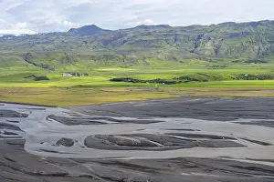 View from a hill, view over alluvial land