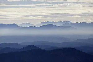 View from Hochrindl towards Karawanken and Julian Alps