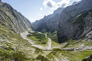 View of the Hoellental, mountain landscape with rocky peaks