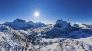 View to Huglhornet and Stortinden at the Efjord