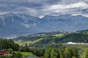 Category Mountain Landscapes Prints: View of Innsbruck and the mountains of the Innsbruck Nordkette