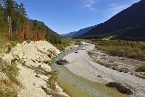 View over Isar river and valley