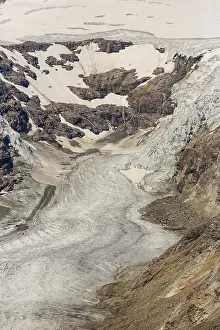 View from the Kaiser Franz-Josef Hoehe on the Grossglockner High Alpine Road to the Pasterze glacier