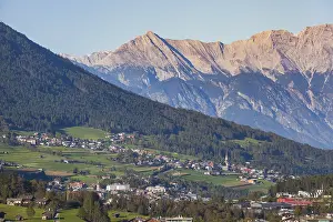 Framed Print : View of the Karwendel North Range with Fulpmes and Telfes Framed Print : View of the Karwendel North Range with Fulpmes and Telfes