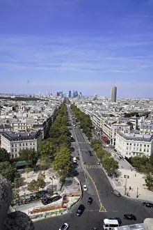 View of La Defence and the Avenue des Champs Elysee from the Arc de Triomphe