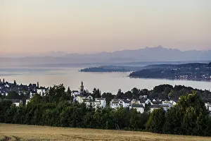View of Lake Constance with the Swiss Alps in the background