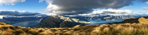 View of Lake Hawea and Lake Wanaka in the evening light