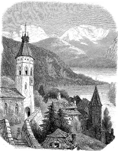 View of Lake Thun from Thun, 1897
