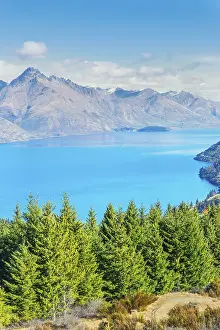 View across Lake Wakatipu and Remarkables Mountain Range