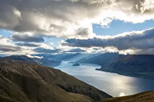 View of Lake Wanaka in the evening light