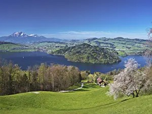 View of Lake Zug and Mount Pilatus